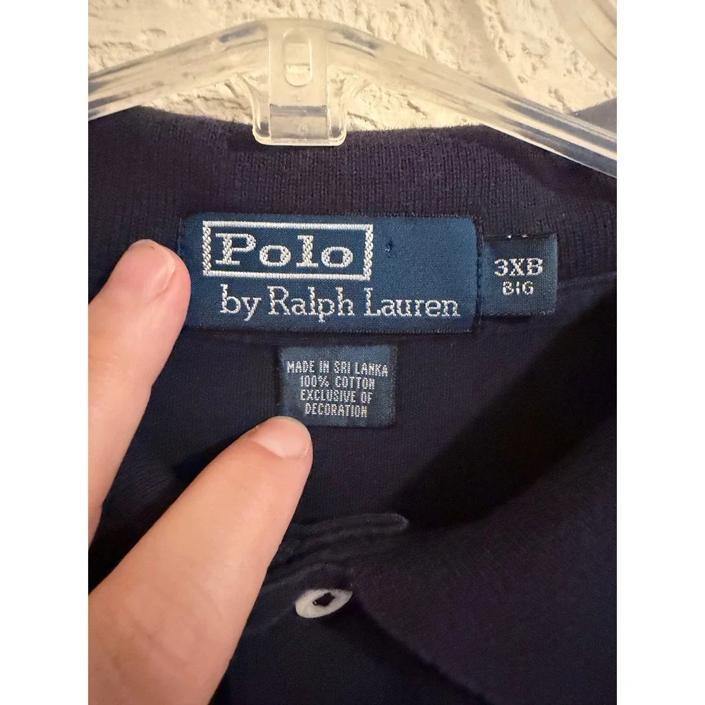 Polo Ralph Lauren Mens 3XB Big Navy Blue Short Sleeve Cotton Polo Shirt Red Pony